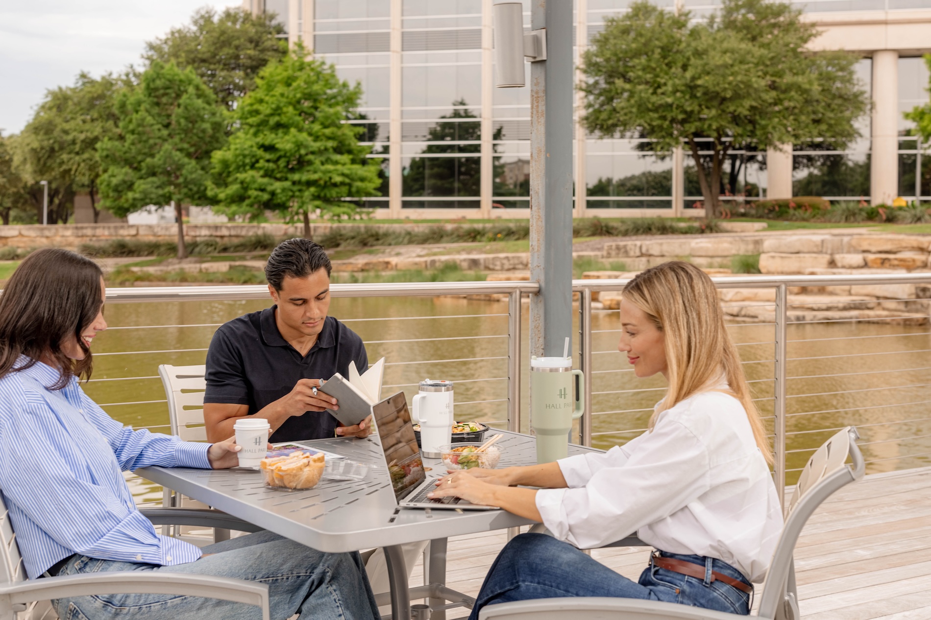 Working together by the lake at HALL Park
